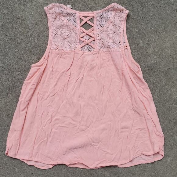 Red Camel laced lace yoke swing tank pink medium - Picture 2 of 2